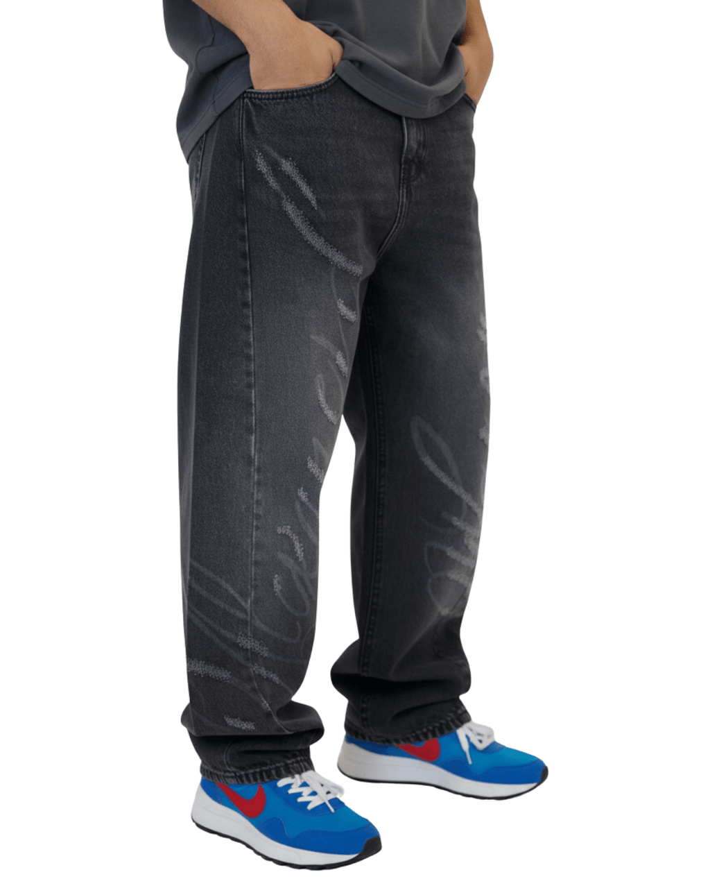Chaos Shadow Script Denim Jeans – Dark Wash - NEXO UNIFIED