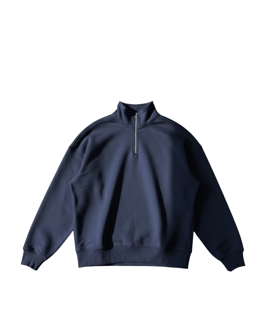 Quarter - Zip Premium Sweatshirt – Deep Navy Blue & Beige - NEXO UNIFIED