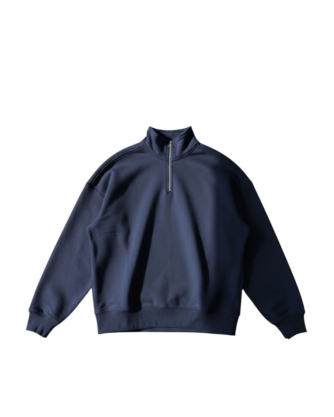 Quarter - Zip Premium Sweatshirt – Deep Navy Blue & Beige - NEXO UNIFIED